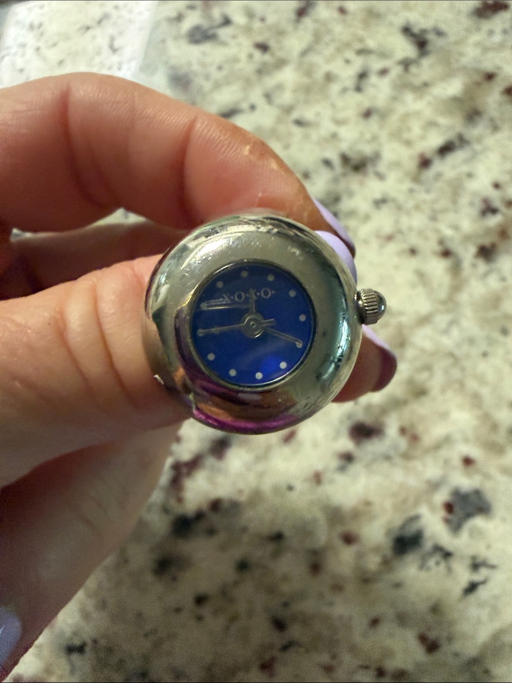 Xoxo Blue Dial Silver Ring Watch